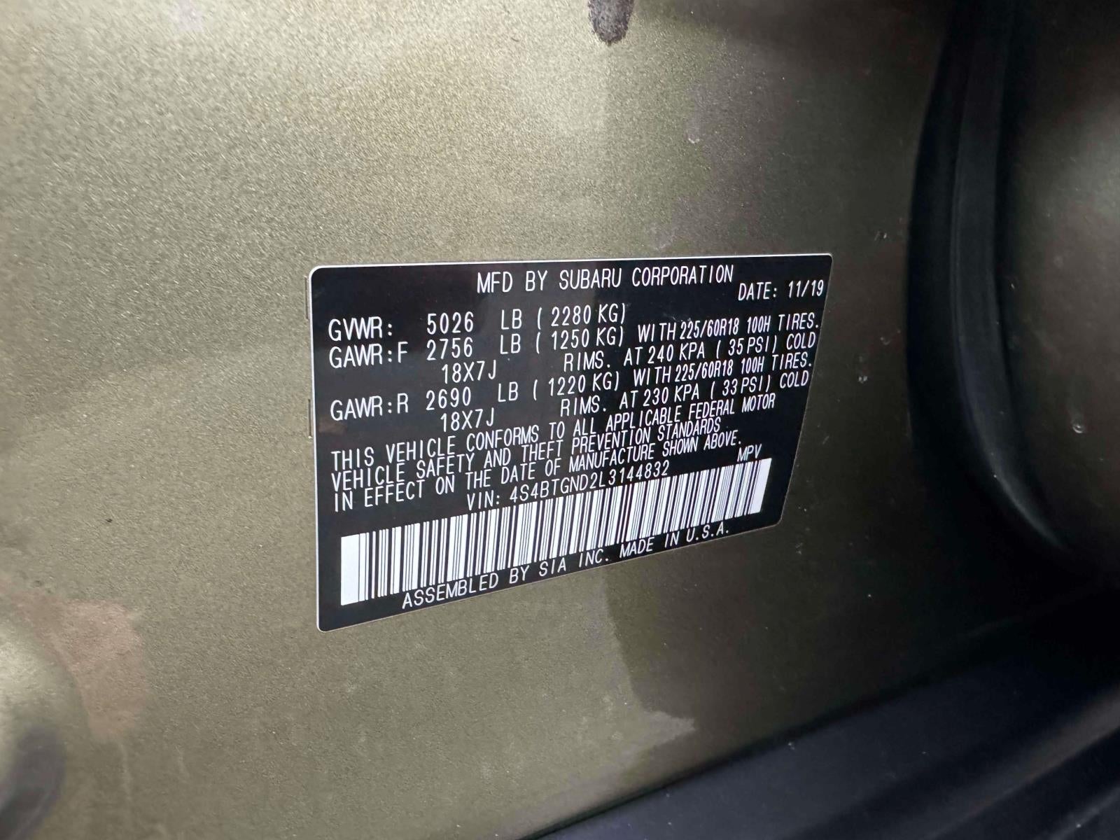 2020 Subaru Outback Limited XT